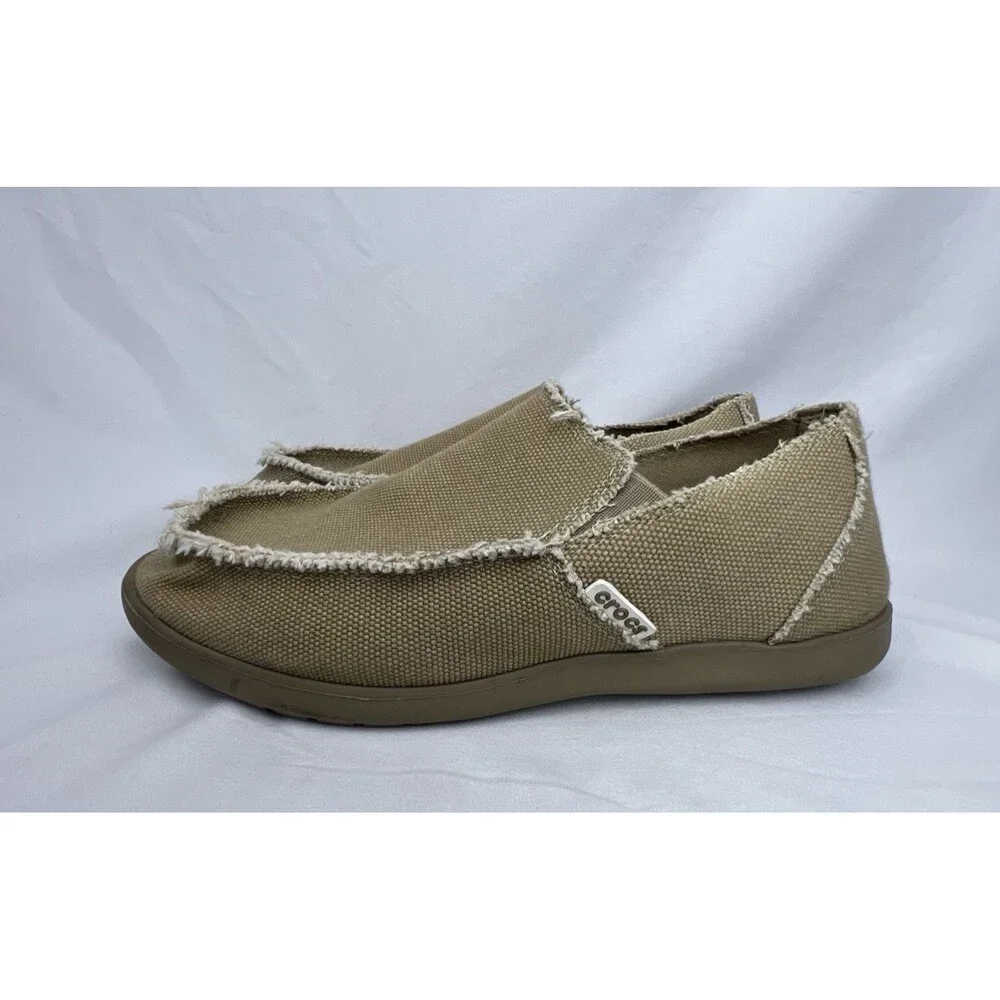 Crocs Mens Santa‎ Cruz Khaki Slip-On Loafer Size 7 M EUC